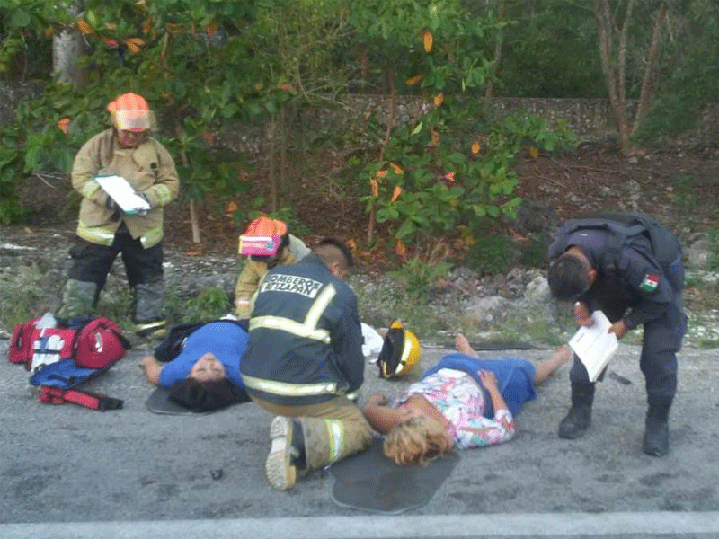 Se tiñe de sangre el puente largo en la zona norte de Quintana Roo.