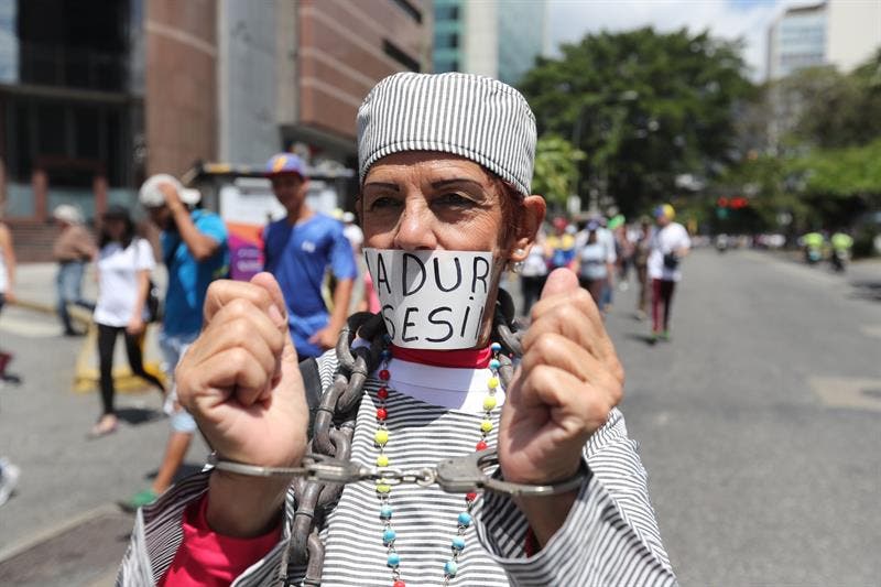 Protesta de la oposición venezolana.