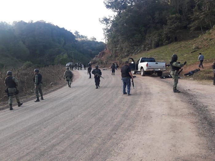 Escenas de un enfrentamiento en Chilapa, Guerrero.