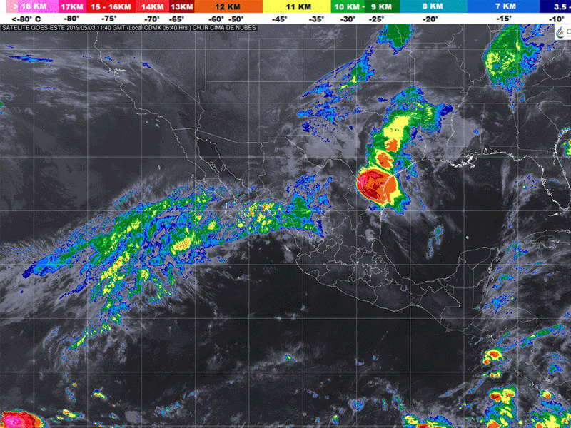 Un canal de baja presión extendido en el interior del país y el fuerte ingreso de humedad proveniente del Golfo de México, afectará a la Península.