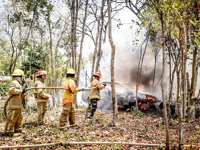 Oportuna intervención de Bomberos evita incendio de gran magnitud en zona de invasión.