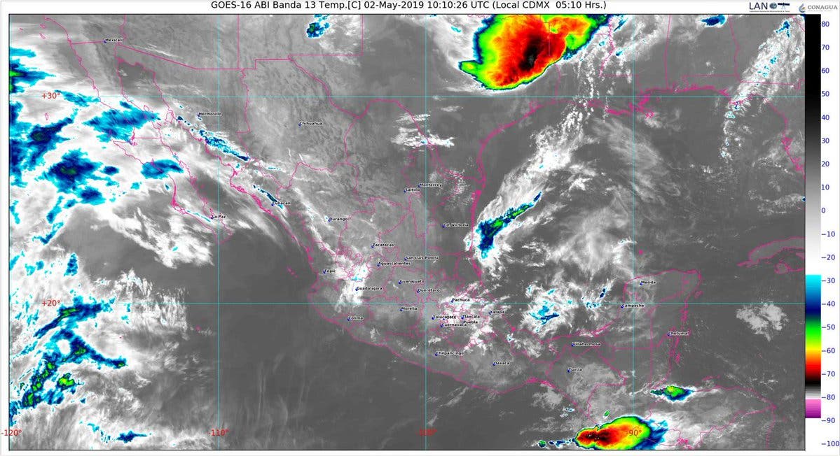 Circulación anticiclónica mantendrá la onda de calor sobre la Península de Yucatán, en donde se esperan temperaturas de 35 a 40°C.