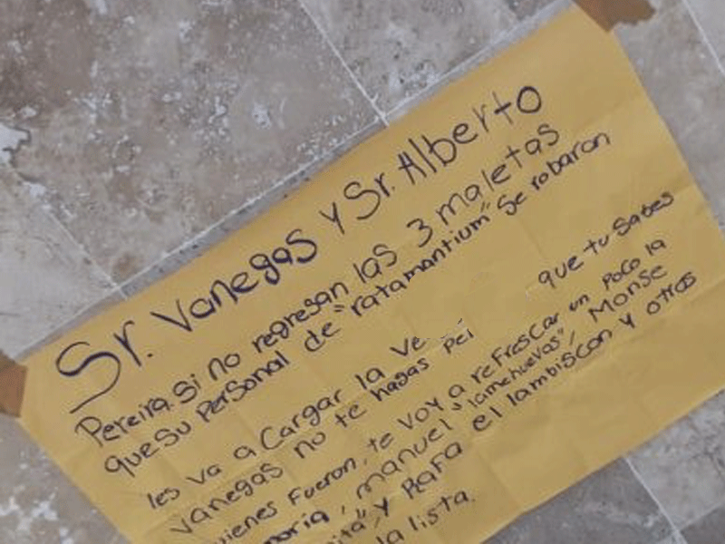 Amenazan a elementos de seguridad del aeropuerto de Chetumal; en un mensaje los acusan de robo de tres maletas que llegaron en un vuelo nocturno.