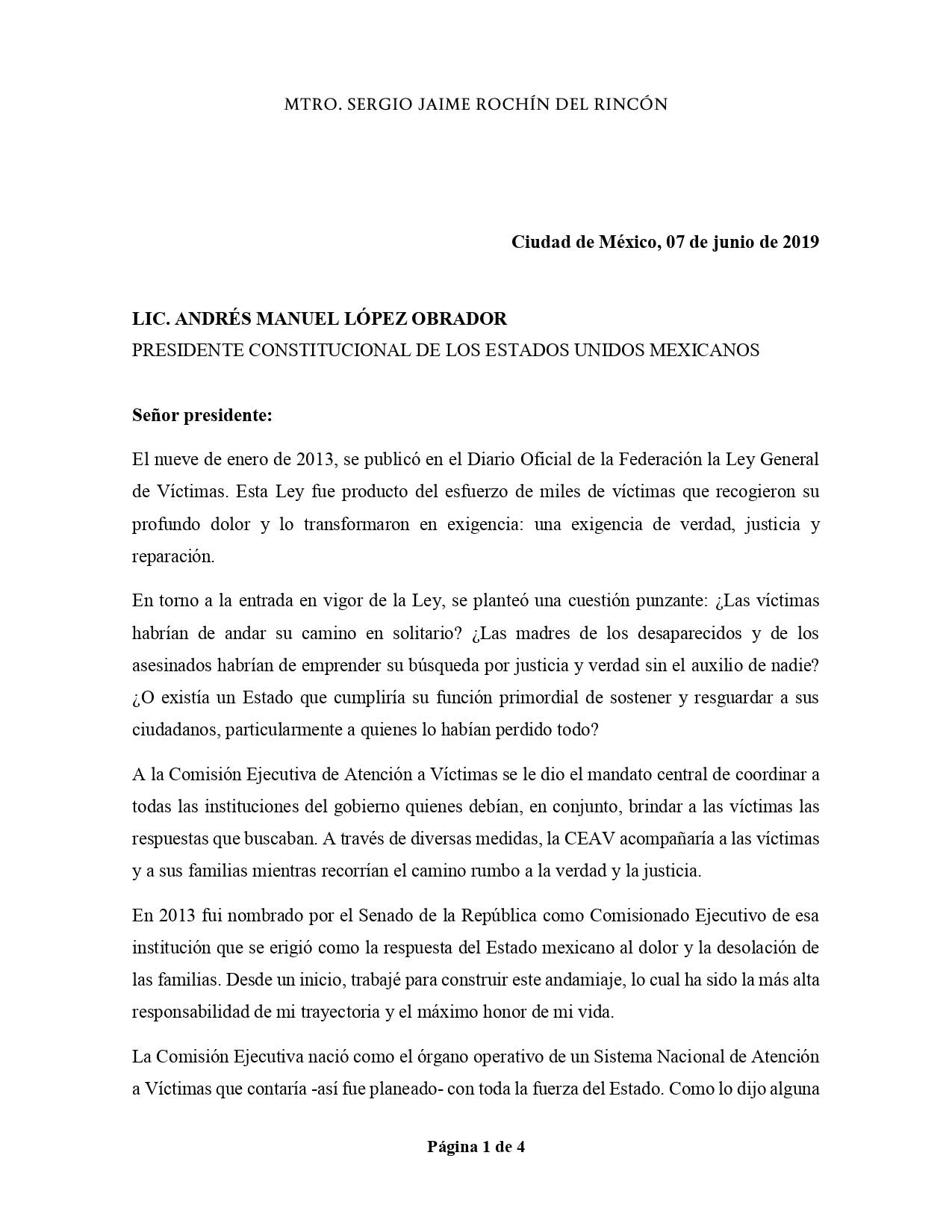 Carta Renuncia Jaime Rochin
