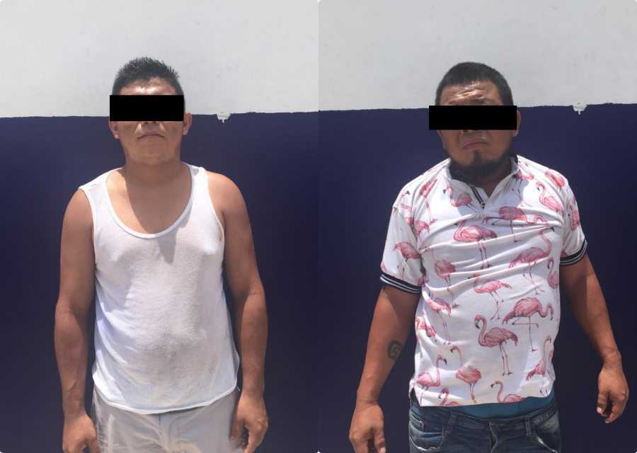 Luis Fernando B. C., de 29 años, originario de Tizimín y Fernando Arturo Jiménez Torres, de 25 años, originario de Tabasco, presuntos asalta bancos.