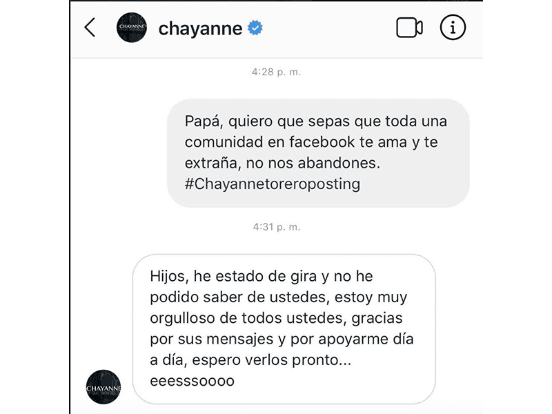Chayanne responde a las felicitaciones de sus “hijos”