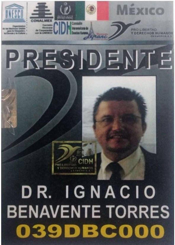 Ignacio Benavente Torres, presidente y fundador de la asociación civil Pro Libertad y Derechos Humanos en América, figura como uno de los líderes de los policías federales inconformes.