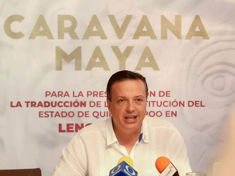 Anuncia Luis Alegre entrega de la Constitución de Q. Roo en maya; evento iniciará con la realización de Caravana Maya, del 18 de julio al 18 de septiembre.