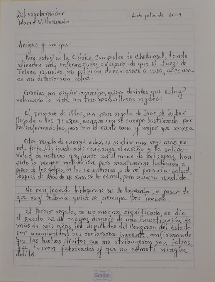 Ex gobernador es declarado inocente por el Congreso Local