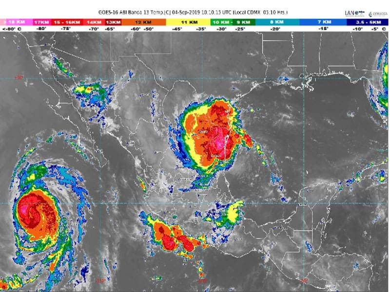 Clima: Mucho calor y algunas lluvias para Quintana Roo; entrada de aire marítimo tropical con variable contenido de humedad hacia la Península.