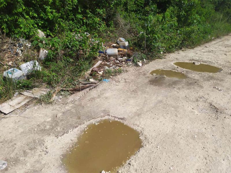 Contaminan con aguas negras el subsuelo de la isla; captan a pipa de la empresa Cozurent mientras vertía aguas negras en camino de terracería en Las Fincas.