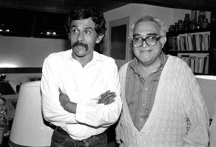 El Gran pintor, Francisco Toledo, junto a otro grande de las artes mexicanas, Carlos Monsivais.