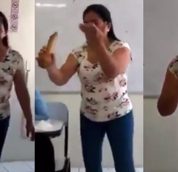 Maestra enseña a sus alumnos a poner condón con la boca (video)