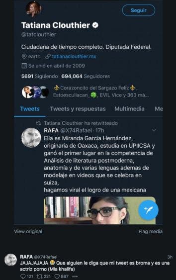 ¡Trolleada! Tatiana Clouthier felicitó a Mía Khalifa por talento en lengua