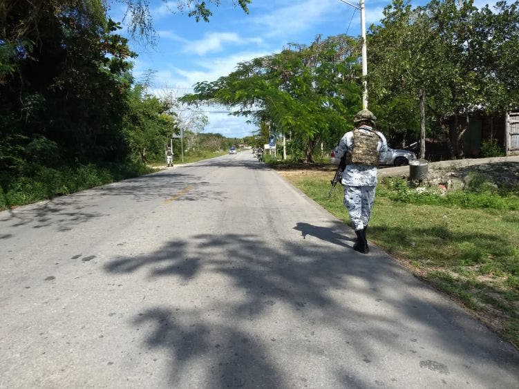 Patrullaje de la Guardia Nacional en Felipe Carrillo Puerto.