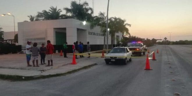 Zona acordonada donde murió el señor Carlos M.A