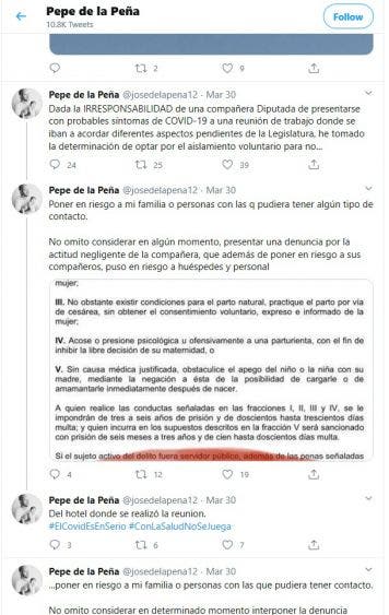 Diputada Ana Pamplona fuma la pipa de la paz con José de la Peña; el legislador del Verde amenazó denunciarla por “exponerlos” al Covid-19.