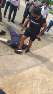 Manifestantes en Chetumal.