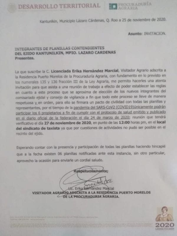 Firmarán pacto de civilidad aspirantes a comisario ejidal de Kantumilkín; se establecerán las reglas en cuanto al proceso de elección.