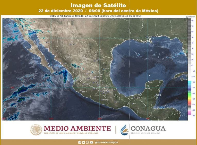 Clima: Temperaturas cálidas y probabilidad de chubascos para Quintana Roo; se aleja el frente frío número 22 del territorio nacional.