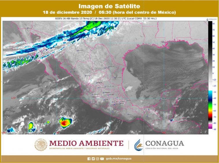 Clima: Afectará el frente frío No. 21 a Quintana Roo; para hoy viernes se prevén lluvias puntuales fuertes sobre la región peninsular.