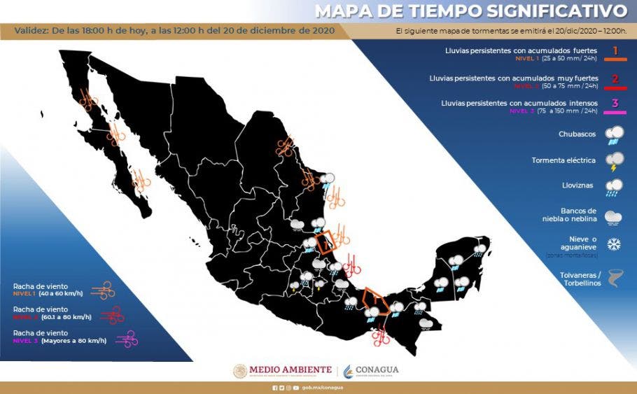 Clima: Frente frío número 22 afectará a Quintana Roo; para la Península de Yucatán se prevé cielo medio nublado con intervalos de chubascos.