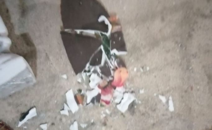 Virgen rota en capilla de Celestún