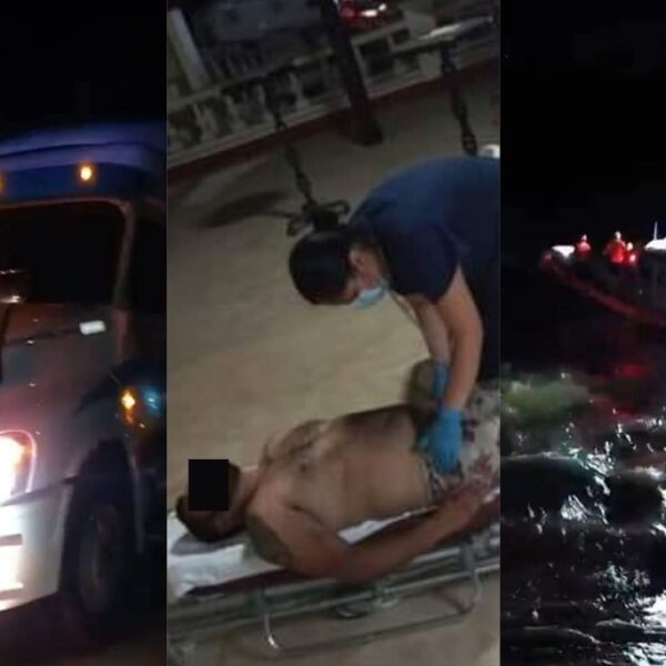 Trailero se lanza al mar desde un puente en Ciudad del Carmen.