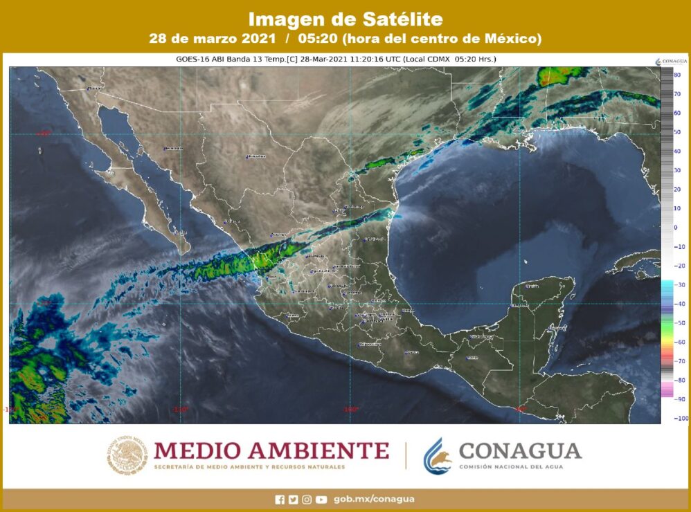 Pronóstico del clima para hoy domingo 28 de marzo en Quintana Roo; se prevén lluvias aisladas por la tarde con rachas de vientos fuertes.