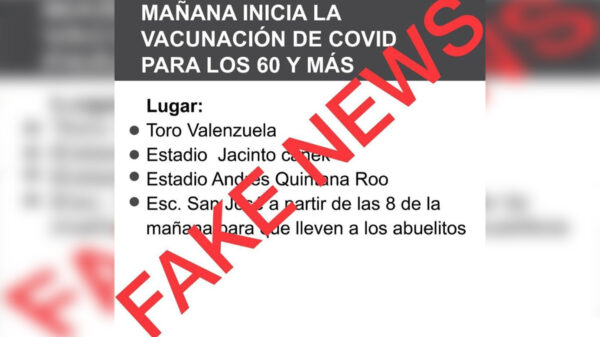 Falsa convocatoria a vacunación covid-19 en Cancún 