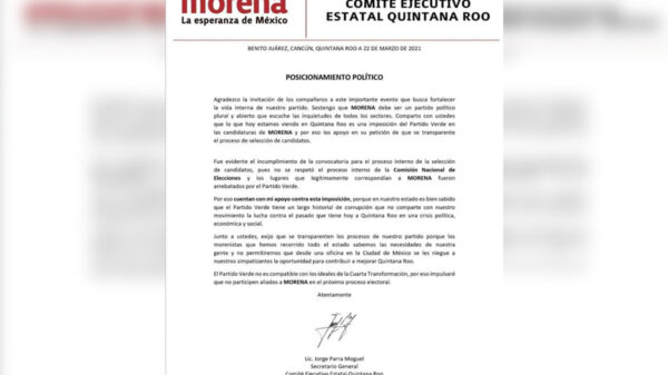 Jorge Parra insiste en cuestionar a su propio partido Morena   