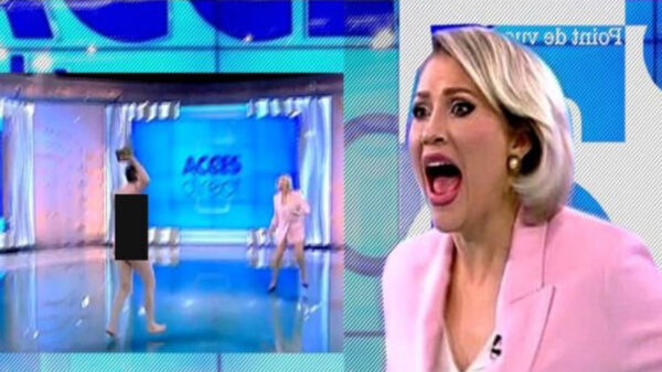 En la TV en vivo hemos visto toda clase de acontecimiento, pero esto si es que se sale de los estándares, una mujer desnuda ataca a una presentadora de televisión en plena transmisión