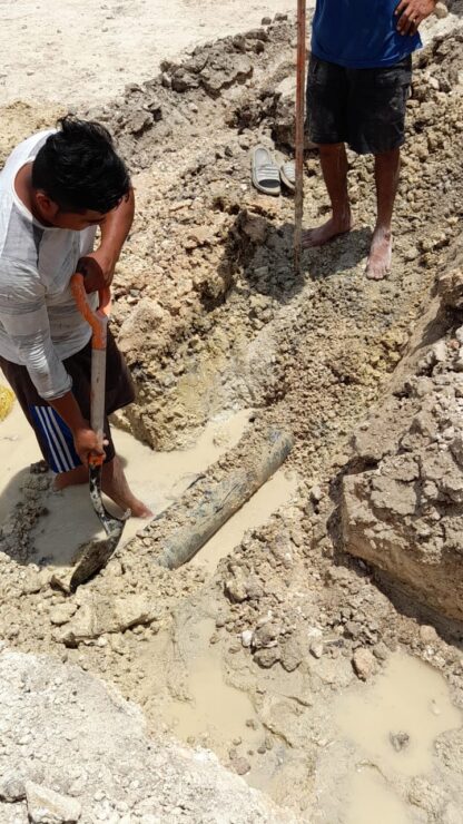 Ampliación de red dejó sin agua potable a habitantes de San Ángel; se explicó que se hizo una conexión directa al pozo antiguo.