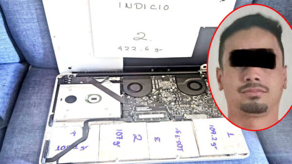 Detienen en aeropuerto de Cancún a colombiano con cocaína en una laptop