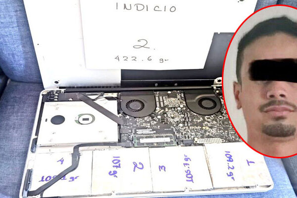 Detienen en aeropuerto de Cancún a colombiano con cocaína en una laptop