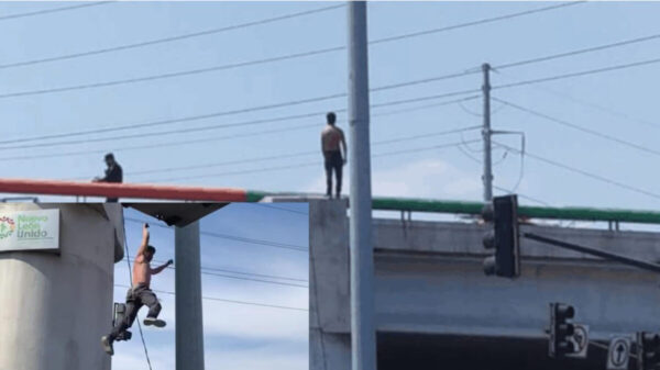 Amenaza con lanzarse de puente; al final cae y muere, en Nuevo León