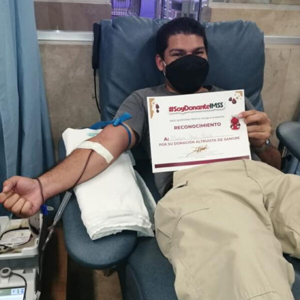 Pueden donar sangre personas que tuvieron covid: IMSS Quintana Roo