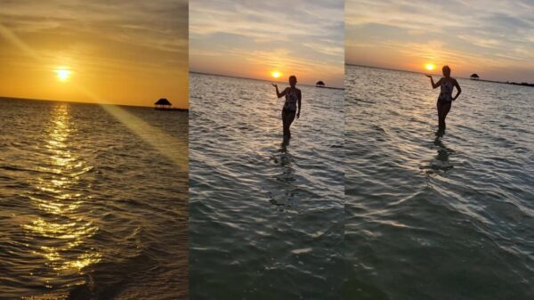 “Vacunarán” a industria turística en México con 2.5 mil mdd. Hermoso atardecer en la paradisiaca isla de Holbox con la no menos hermosa "sirena" Susanita Lozano Huerta.