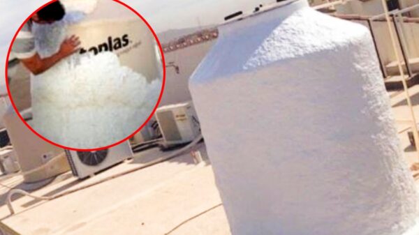 Yucatán: ¡Adiós calor! Hombre forra su tinaco para mantener su agua fría