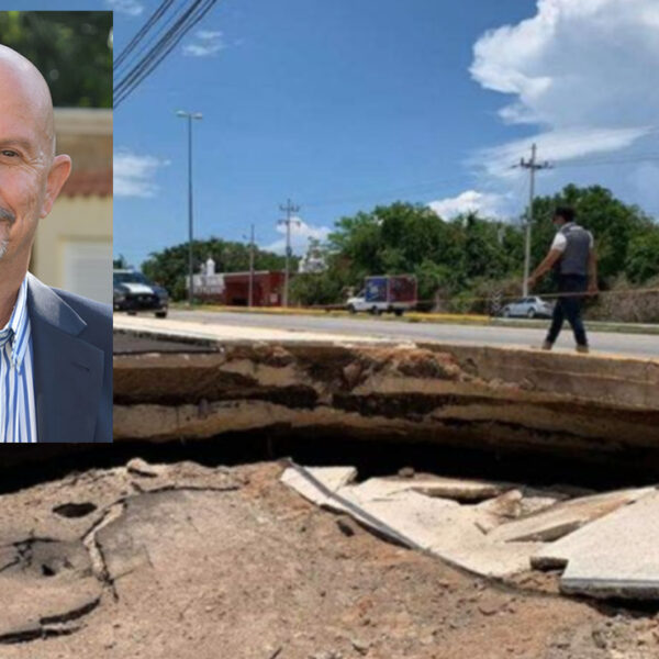 Construirán vía alterna para librar socavón en la carretera Cancún-Tulum