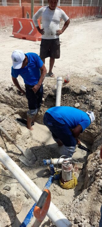 Restablecen el servicio de agua potable en el puerto de Chiquilá; trabajadores de CAPA realizaron una intensa labor.
