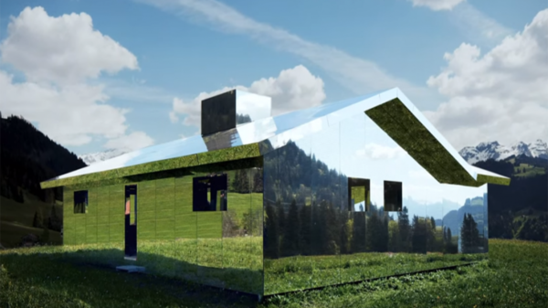 Doug Iitken, artista estadounidense, diseñó una casa cubierta de espejos en los Alpes suizos, una obra por demás espectacular