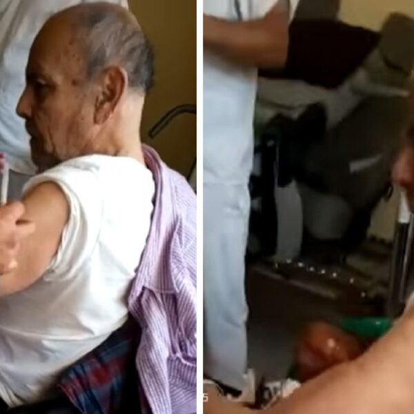 Un adulto mayor dio muestra de su poca empatía y su mal carácter cuando acudió a vacunarse contra e Covid-19