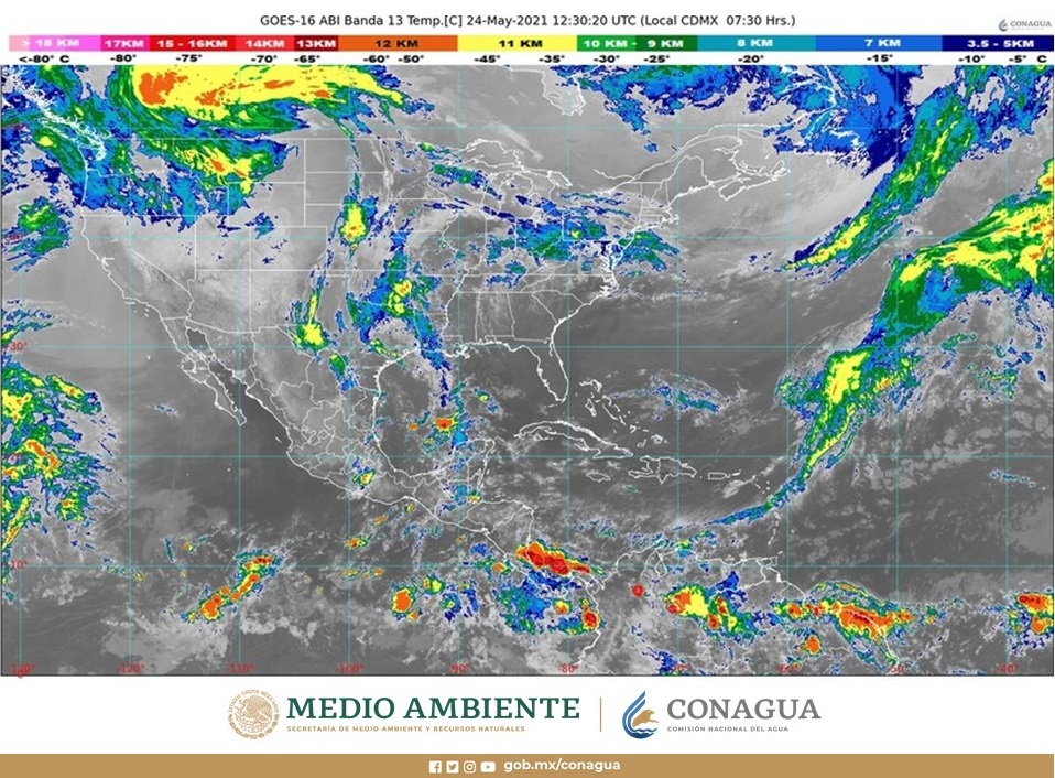 Pronóstico del clima para hoy lunes 24 de mayo en Quintana Roo; se prevé ambiente cálido y posibilidad de chubascos en la Península de Yucatán.