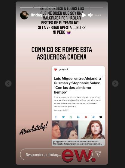 Frida Sofía revela que Luis Miguel andaba Alejandra Guzmán y Stephanie Salas