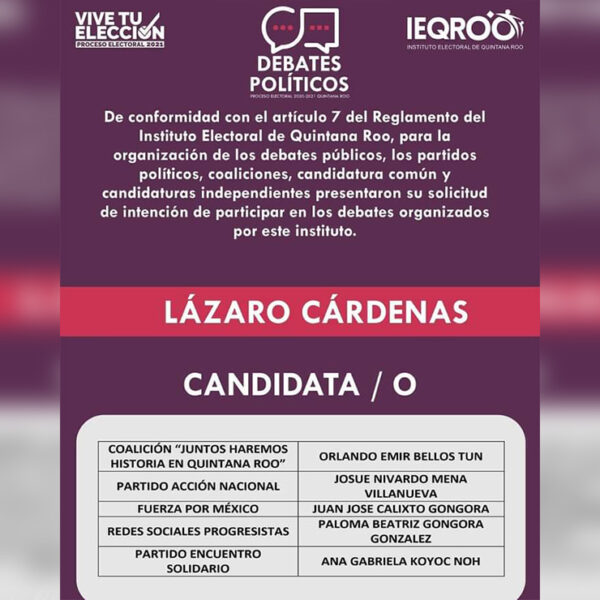 Alistan debate de candidatos en Lazaro Cárdenas
