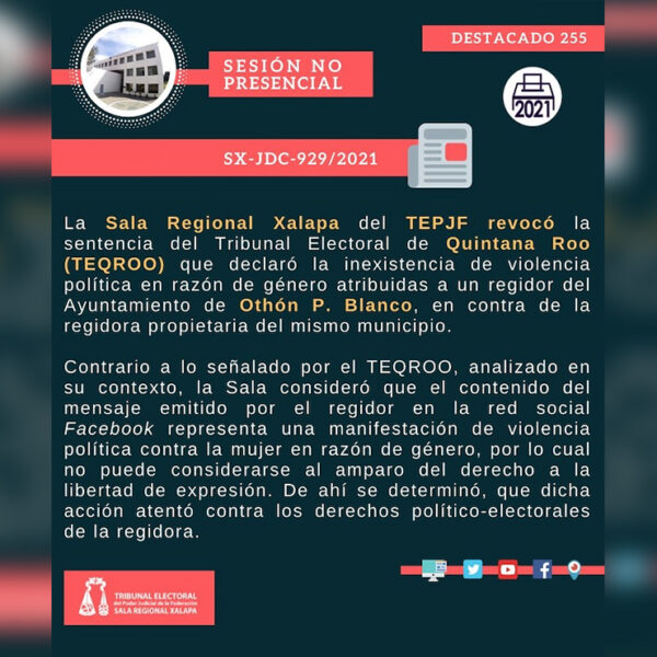 Dictamina el TEPJF violencia política en caso de regidores chetumaleños