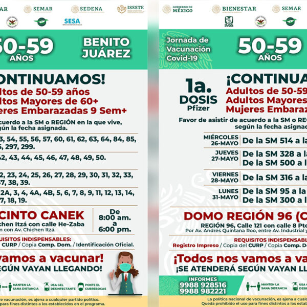 Reanudarán en Cancún campaña de vacunación contra covid-19