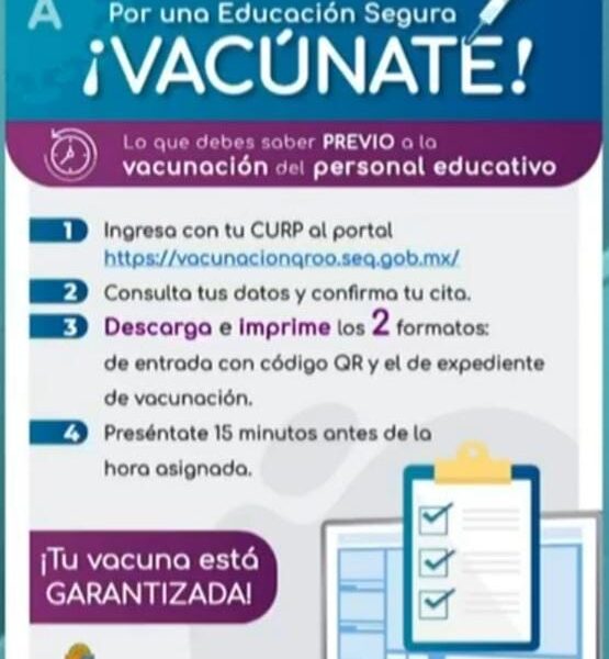 Abrirá SEQ portal para corroborar registro de maestros a vacunas anticovid.