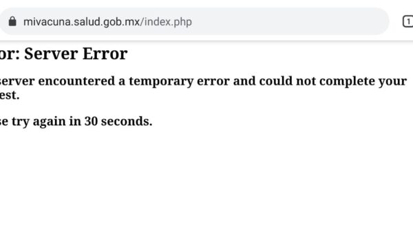 Colapsa de nuevo página de registro para la vacuna contra el Covid-19.